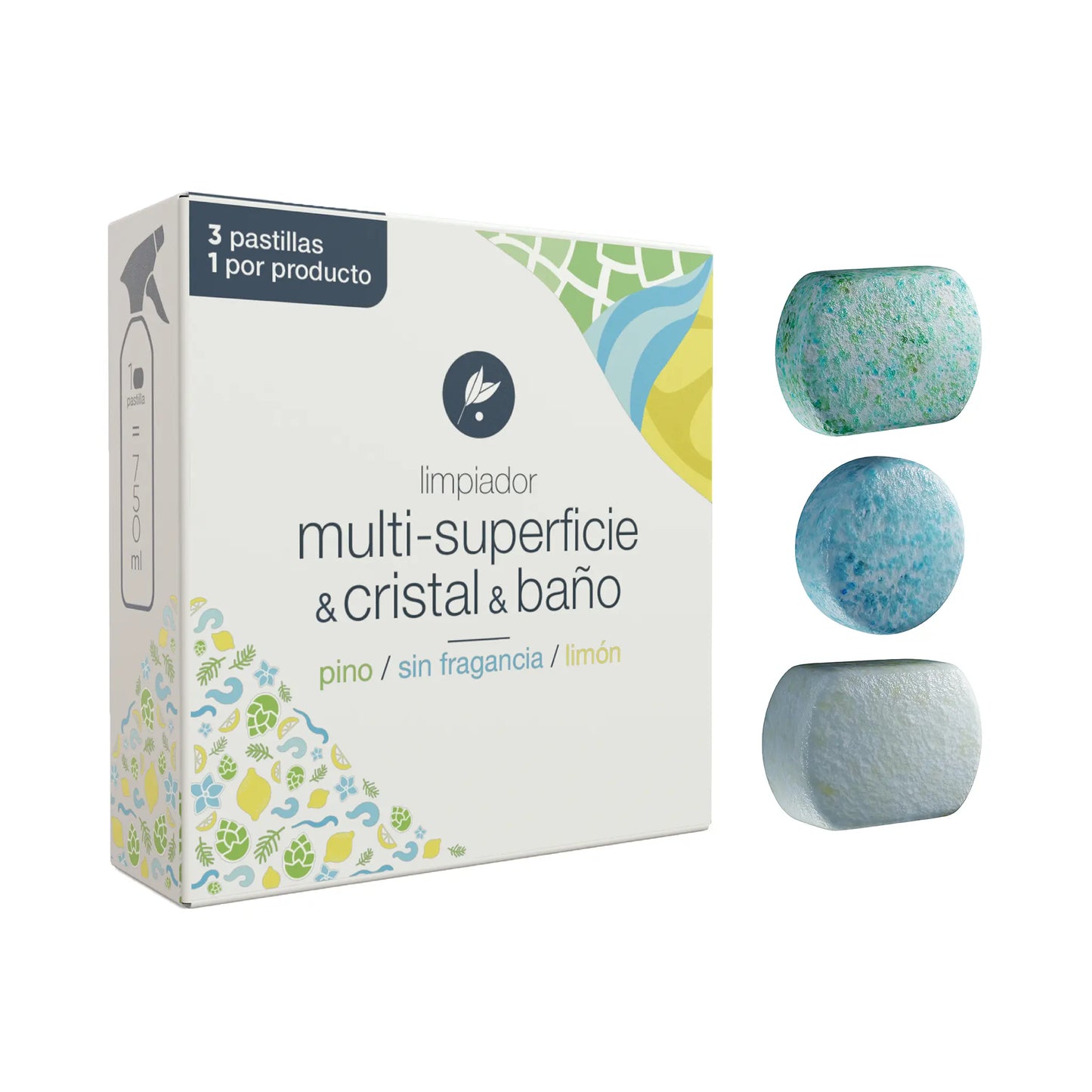 Limpiador Ecológico Baño+Cristal+Multisuperficie (3 Pastillas)